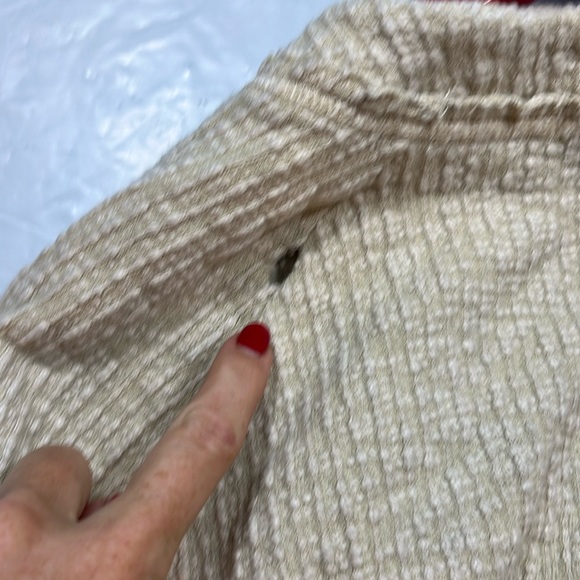 FP Beach TEXTURED KNIT cropped sweater button up cardigan pockets puff sleeve S - Picture 9 of 16